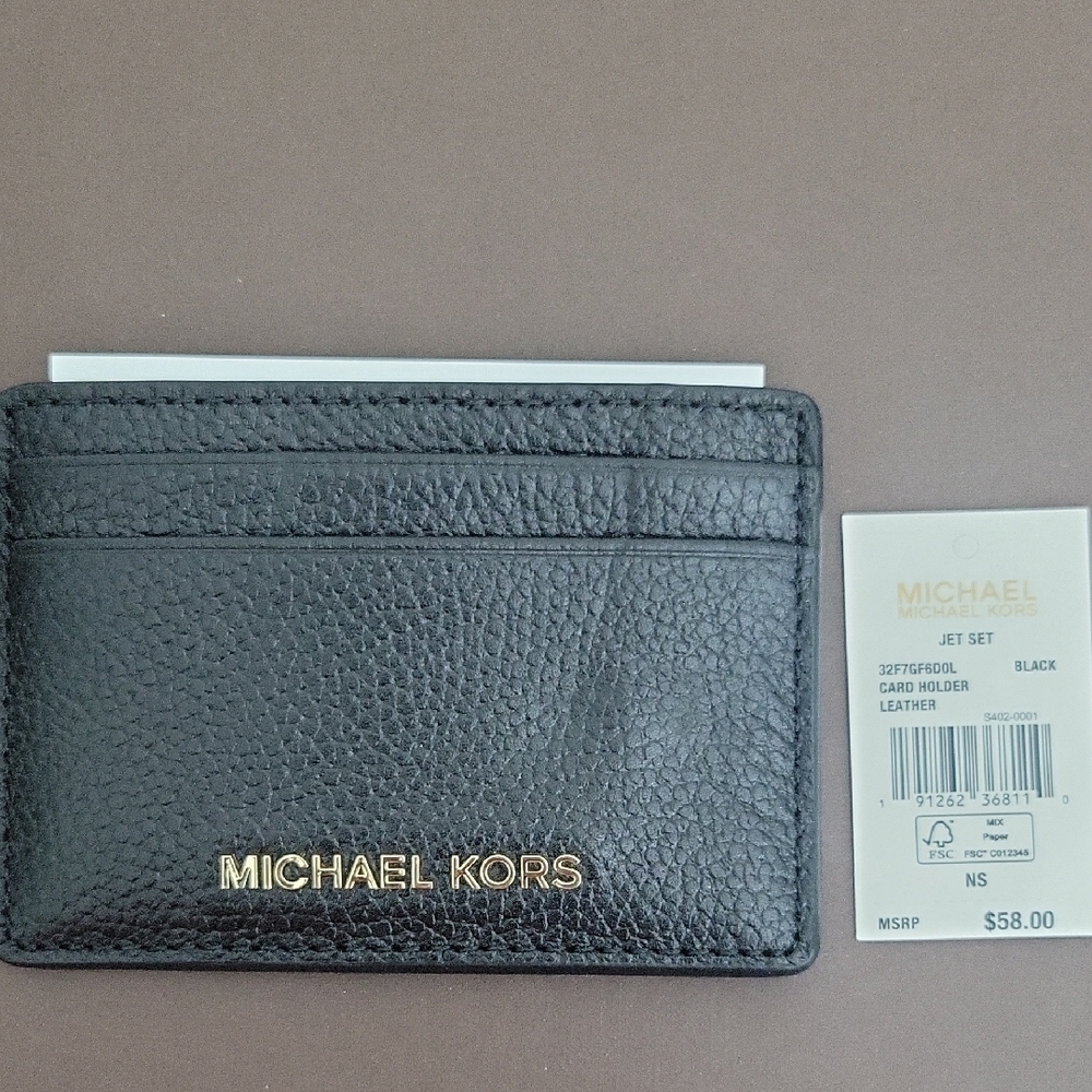 Michael Kors Black Key Card Holder Slim Design